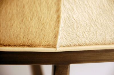  Design Fr res The Tambour Natural Hide and Brass Ottoman