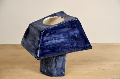  Design Fr res Trap ze Sculptural French Studio Ceramic Lamp