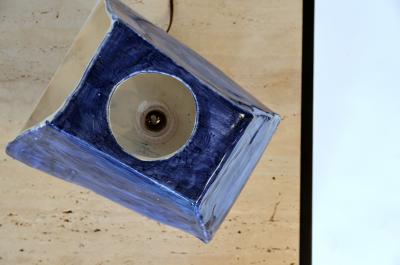  Design Fr res Trap ze Sculptural French Studio Ceramic Lamp
