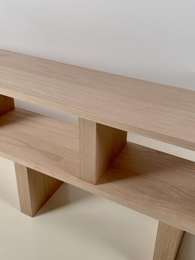  Design Fr res Two Shelves Verticale Polished Oak Shelving Unit