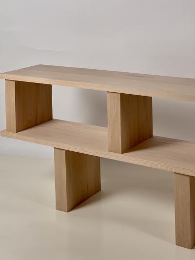  Design Fr res Two Shelves Verticale Polished Oak Shelving Unit