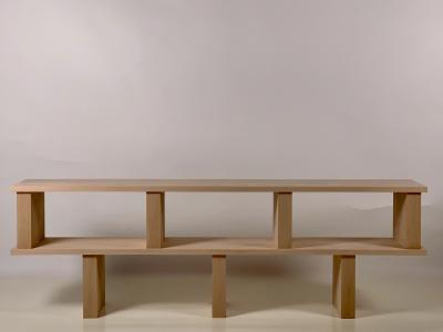  Design Fr res Two Shelves Verticale Polished Oak Shelving Unit