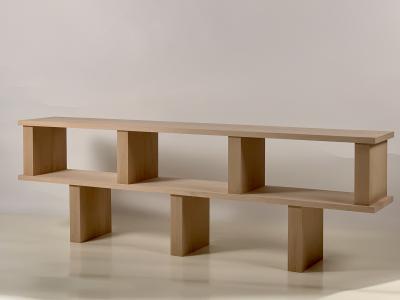  Design Fr res Two Shelves Verticale Polished Oak Shelving Unit