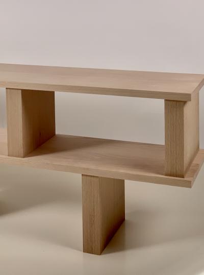  Design Fr res Two Shelves Verticale Polished Oak Shelving Unit