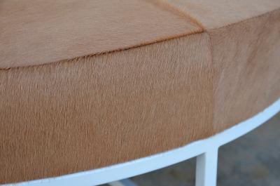  Design Fr res White and Beige Hide Tambour Ottoman or Coffee Table by Design Fr res
