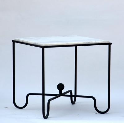  Design Fr res Wrought Iron and Marble Entretoise Side Table by Design Fr res