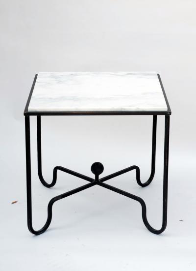  Design Fr res Wrought Iron and Marble Entretoise Side Table by Design Fr res