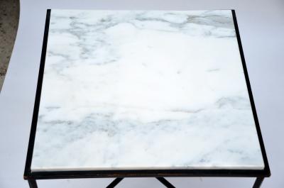  Design Fr res Wrought Iron and Marble Entretoise Side Table by Design Fr res