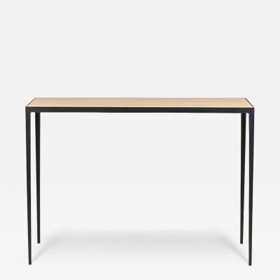 Design Fr res tude Wrought Iron and Honed Cream Limestone Console by Design Fr res