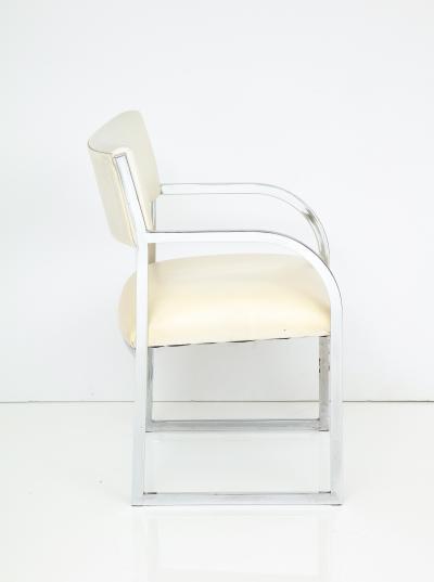  Design Institute America DIA A Set of Six Chrome Dining Arm Chairs