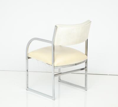  Design Institute America DIA A Set of Six Chrome Dining Arm Chairs