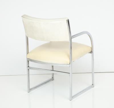  Design Institute America DIA A Set of Six Chrome Dining Arm Chairs
