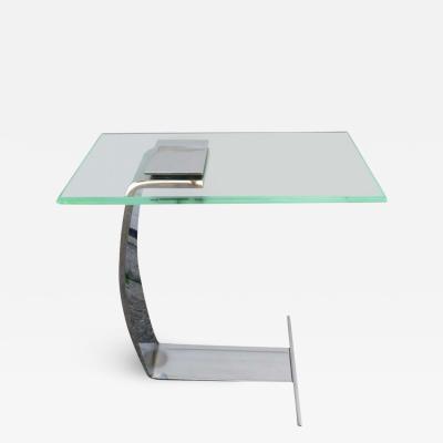  Design Institute America DIA Chrome and Glass Side Table by DIA