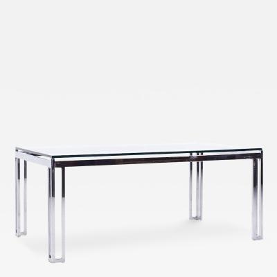  Design Institute America DIA DIA Mid Century Glass and Chrome Dining Table