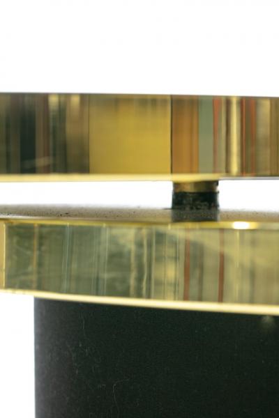  Design Institute America DIA Design Institute of America Black Brass Revolving Two Tier Coffee Table