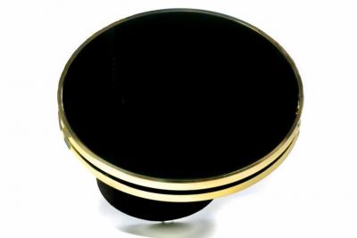  Design Institute America DIA Design Institute of America Black Brass Revolving Two Tier Coffee Table