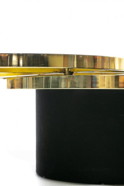  Design Institute America DIA Design Institute of America Black Brass Revolving Two Tier Coffee Table