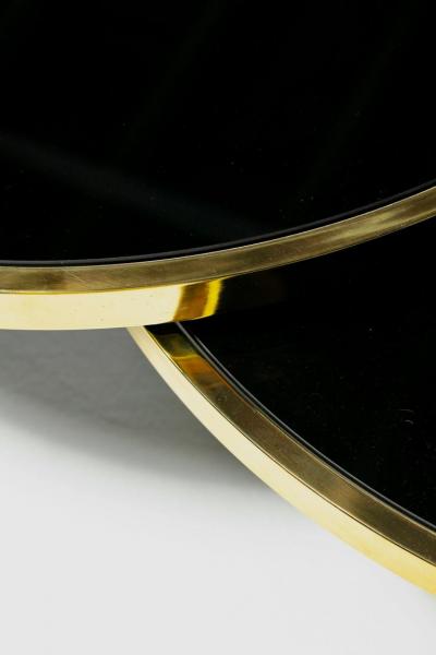  Design Institute America DIA Design Institute of America Black Brass Revolving Two Tier Coffee Table