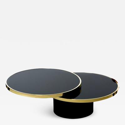  Design Institute America DIA Design Institute of America Black Brass Revolving Two Tier Coffee Table