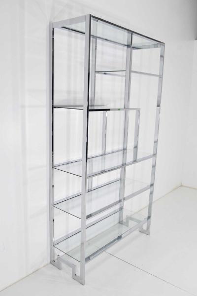  Design Institute America DIA Design Institute of America Chrome and Glass Etagere