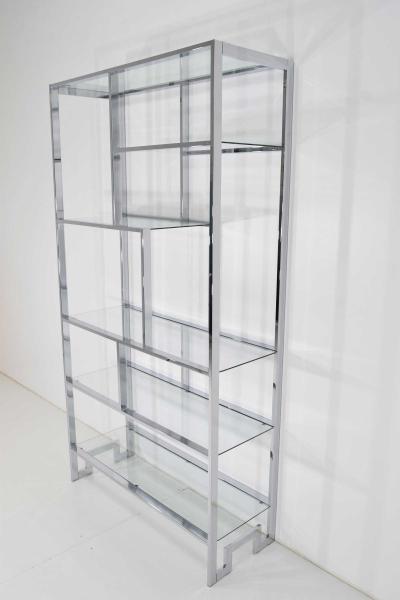  Design Institute America DIA Design Institute of America Chrome and Glass Etagere
