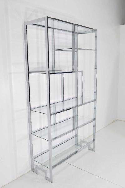  Design Institute America DIA Design Institute of America Chrome and Glass Etagere