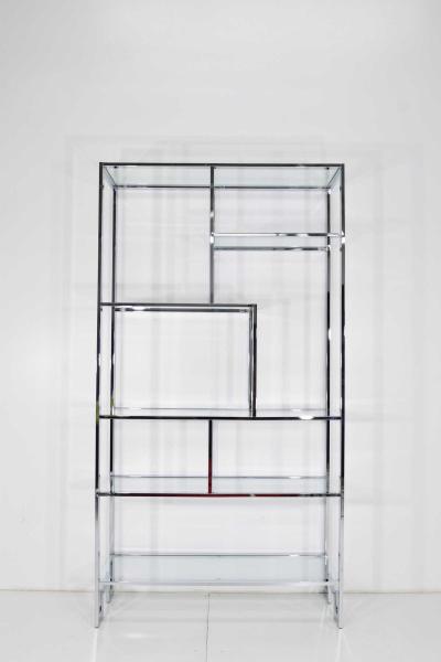 Design Institute America DIA Design Institute of America Chrome and Glass Etagere