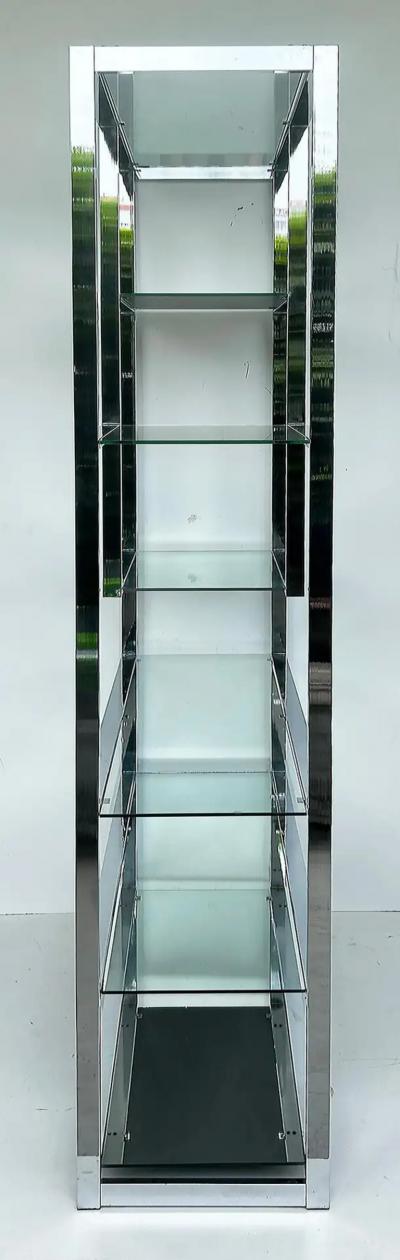  Design Institute America DIA Mid Century Chrome Etagere Design Institute of America Attributed