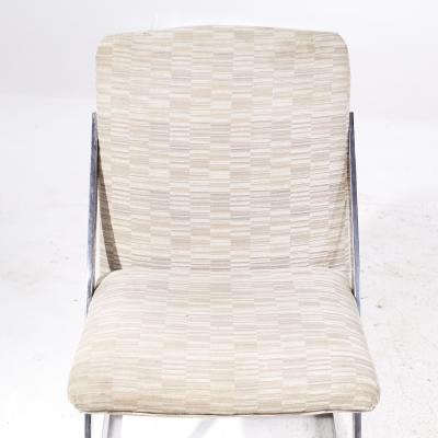  Design Institute America DIA Milo Baughman Style DIA Mid Century Chrome Cantilever Z Dining Chairs Set of 6