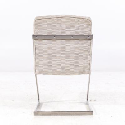  Design Institute America DIA Milo Baughman Style DIA Mid Century Chrome Cantilever Z Dining Chairs Set of 6