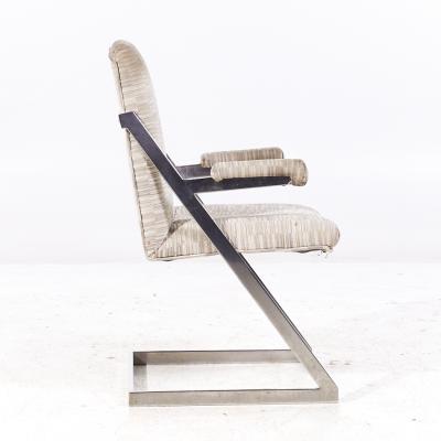  Design Institute America DIA Milo Baughman Style DIA Mid Century Chrome Cantilever Z Dining Chairs Set of 6