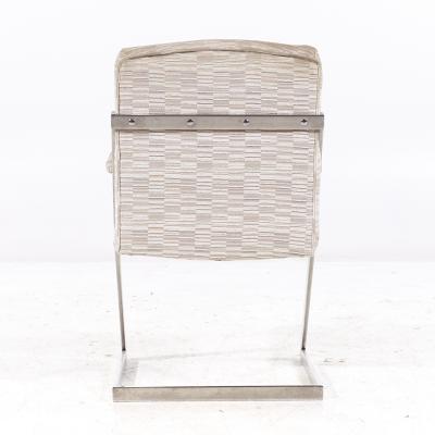  Design Institute America DIA Milo Baughman Style DIA Mid Century Chrome Cantilever Z Dining Chairs Set of 6