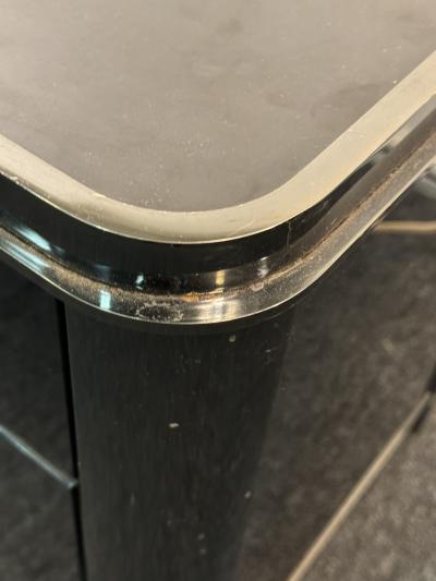  Design Institute America DIA POST MODERN CHROME BLACK ENAMEL NIGHTSTANDS BY DESIGN INSTITUTE OF AMERICA