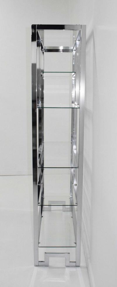  Design Institute America DIA Pair of Chrome Glass Etageres by Design Institute of America