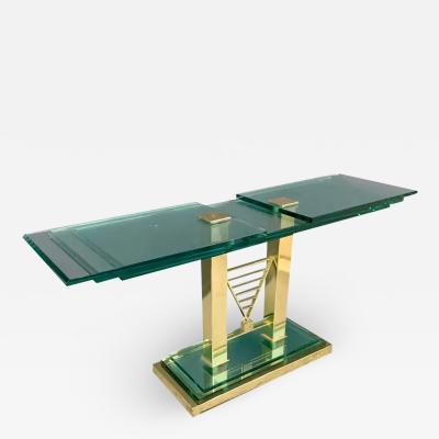  Design Institute America DIA Postmodern Console Table in Glass and Brass by DIA