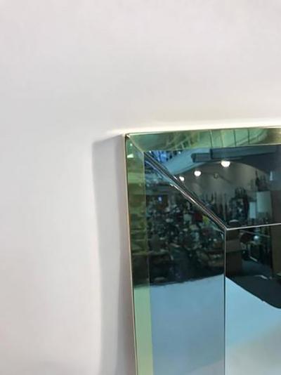  Design Institute America Elegant Brass and Chrome Wall Mirror by Design Institute of America