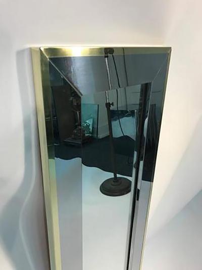  Design Institute America Elegant Brass and Chrome Wall Mirror by Design Institute of America