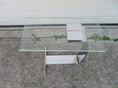  Design Institute America Fantastic DIA Chrome Glass Cigarette Side Table Mid Century Modern