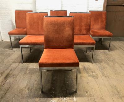  Design Institute America Set of 6 Design Institute of America Chrome Dining Chairs