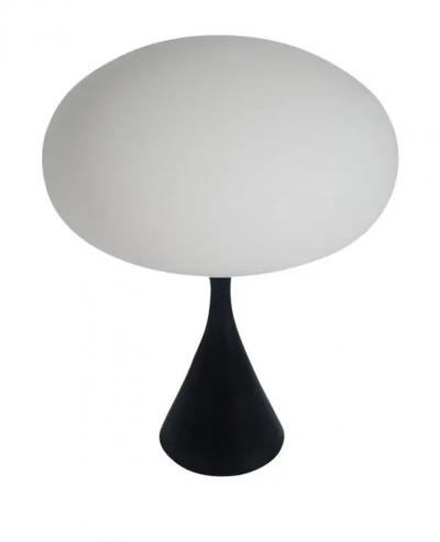 Design Line Mid Century Modern Design Table Lamp by Designline in Black with White Glass