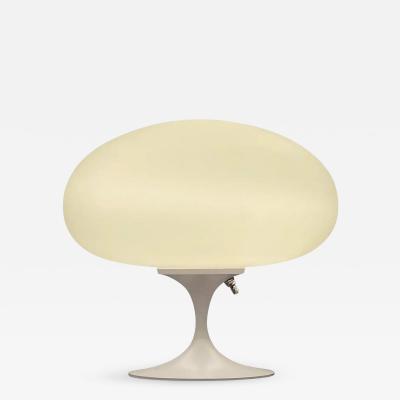  Design Line Mid Century Modern Mushroom Table Lamp by Design Line in White on White Glass