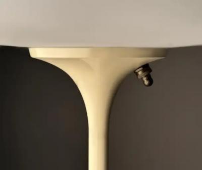 Design Line Short Stemlite Table Lamp by Designline in Beige with White Frosted Lamp Shade