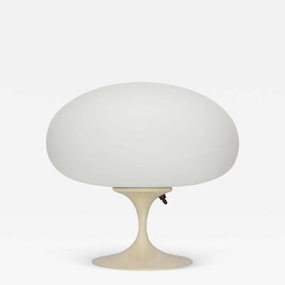  Design Line Short Stemlite Table Lamp by Designline in Beige with White Frosted Lamp Shade