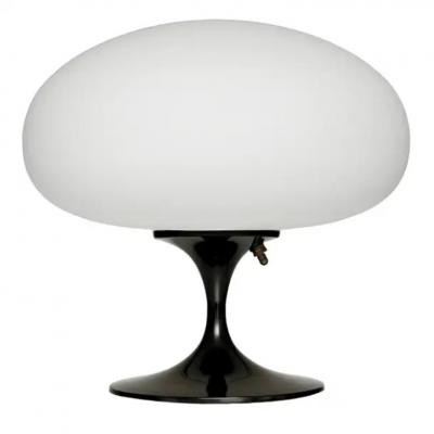 Design Line Short Stemlite Table Lamp by Designline in Black with White Frosted Lamp Shade