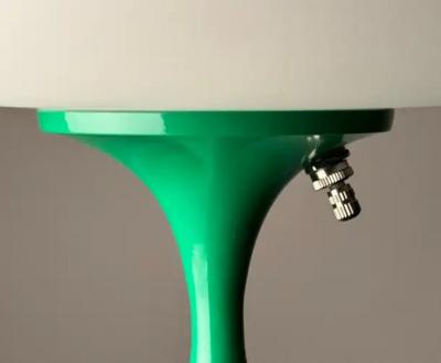 Design Line Short Stemlite Table Lamp by Designline in Green with White Frosted Lamp Shade