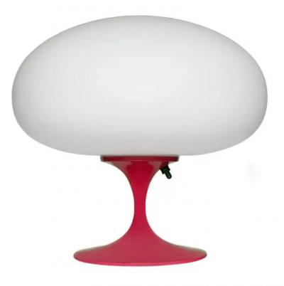 Design Line Short Stemlite Table Lamp by Designline in Hot Pink with White Lamp Shade