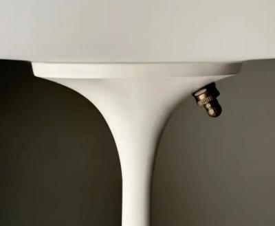 Design Line Short Stemlite Table Lamp by Designline in White with White Frosted Lamp Shade