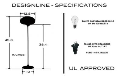  Design Line Stemlite Floor Lamp by Designline in Brass with White Frosted Glass Shade