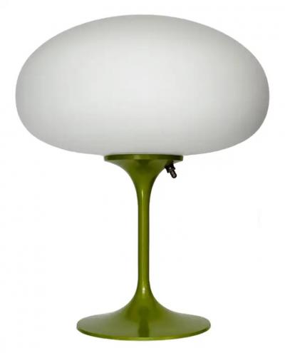 Design Line Tall Stemlite Table Lamp by Designline in Avocado Green with White Frosted Shade