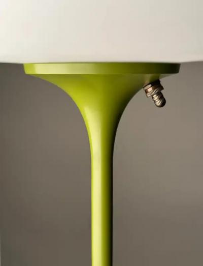 Design Line Tall Stemlite Table Lamp by Designline in Avocado Green with White Frosted Shade
